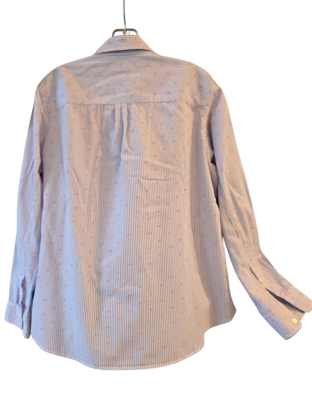 GAP Women's Boyfriend Striped Fitted Button-down Shirt With Pink Dots Size Large - Picture 5 of 9